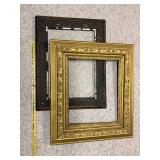 Pair of Ornate Vintage Picture Frames - Gold and Dark Wood
