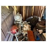 Large Assortment of Garden Tools, Statues, and Shed Contents