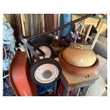 Large Assortment of Garden Tools, Statues, and Shed Contents