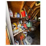 Mixed Lot of Hand Tools, Garden Equipment, and Hardware from Garden Shed