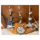 Vintage Sessions Nautical Ship Wheel Wall Clock with Metal Sails