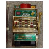 Set of 2 Vintage Slot Machine Bank Toys - One Armed Banker and Golden Jackpot