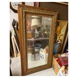 Large Ornate Wall Mirror with Gold Tone Wood Frame