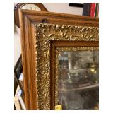Large Ornate Wall Mirror with Gold Tone Wood Frame