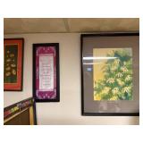 Set of 3 Framed Wall Art Pieces including Floral Prints and Inspirational Quote