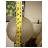 Vintage Brass Table Lamp with Frosted Glass Globe and Crystal Accents