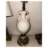 Vintage Porcelain Table Lamp with Floral Detailing, 23 Inch Tall