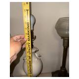 Vintage Porcelain Table Lamp with Floral Detailing, 23 Inch Tall