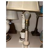 Vintage Marble Table Lamp with Cream Shade
