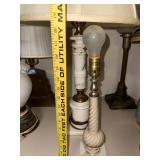 Vintage Marble Table Lamp with Cream Shade