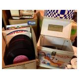 Large Collection of Vintage 45 RPM Records with Storage Cases and Listings