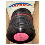 Large Collection of Vintage 45 RPM Records with Storage Cases and Listings