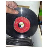 Large Collection of Vintage 45 RPM Records with Storage Cases and Listings