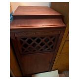 Antique Console Phonograph Cabinet with Records