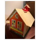 Vintage Fisher-Price Little People Schoolhouse with Mini Bus