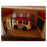 Vintage Fisher-Price Little People Schoolhouse with Mini Bus