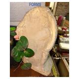 Handcrafted Plaster Male Bust Sculpture, 14 Inches Tall