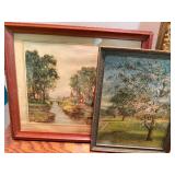 Collection of 6 Framed Vintage and Signed Artwork Prints and Paintings