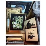 Collection of Framed Vintage Artwork and Silhouette Prints