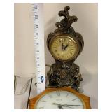 Pair of Vintage Electric Clocks - Ornate Metal and United Wall Clock