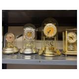 Collection of 4 Anniversary Mantel Clocks - Quartz Centurion, MYC, and Elgin