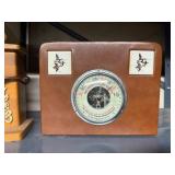 Vintage Wood Mantel Clock and Frank Wirth Weather Station Set