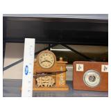 Vintage Wood Mantel Clock and Frank Wirth Weather Station Set