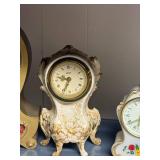 Set of 4 Vintage Decorative Mantel Clocks Assorted Styles