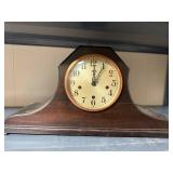 Antique Wooden Mantel Clock with Chime and Brass Movement