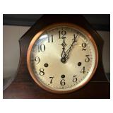 Antique Wooden Mantel Clock with Chime and Brass Movement