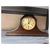 Antique Wooden Mantel Clock with Chime and Brass Movement