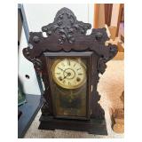 Pair of Antique Ornate Mantel Clocks Including Seth Thomas