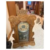 Pair of Antique Ornate Mantel Clocks Including Seth Thomas