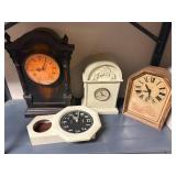 Collection of 4 Vintage and Decorative Mantel Clocks