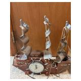 Vintage United Electric Ship Clock Wooden Model Nautical Decor