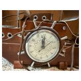 Vintage United Electric Ship Clock Wooden Model Nautical Decor