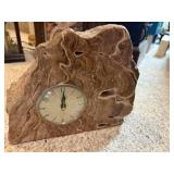 Vintage Agate Stone Table Clock with Swirled Pattern