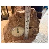 Vintage Agate Stone Table Clock with Swirled Pattern