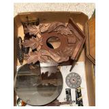 Lot of Vintage Cuckoo Clock and Wall Clock Parts and Cases