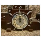 Vintage United Clock Corp Ship Clock Nautical Mantel Art Deco