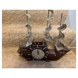 Vintage United Clock Corp Ship Clock Nautical Mantel Art Deco