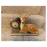 Vintage Deer Figurine Mantel Clock