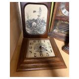 Set of 4 Vintage Wooden Wall Clocks Including Sehwa and Wangja