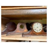 Group of 4 Vintage Wooden Mantel Clock Cases