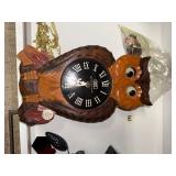 Pair of Novelty Wall Clocks - Owl and Cuckoo Styles