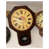 Set of 3 Vintage Wall Clocks with Decorative Motifs