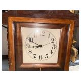 Vintage Wooden Pendulum Wall Clock with Glass Front
