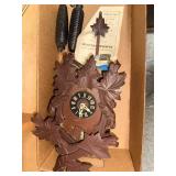 Vintage Cuckoo Clock with Leaf Design and Weights