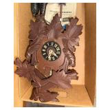 Vintage Cuckoo Clock with Leaf Design and Weights