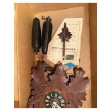 Vintage Cuckoo Clock with Leaf Design and Weights